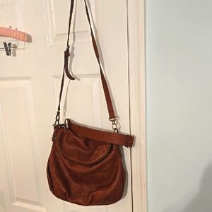 Margot new york Casual Brown Suede Shoulder Bag with Slouchy Shape